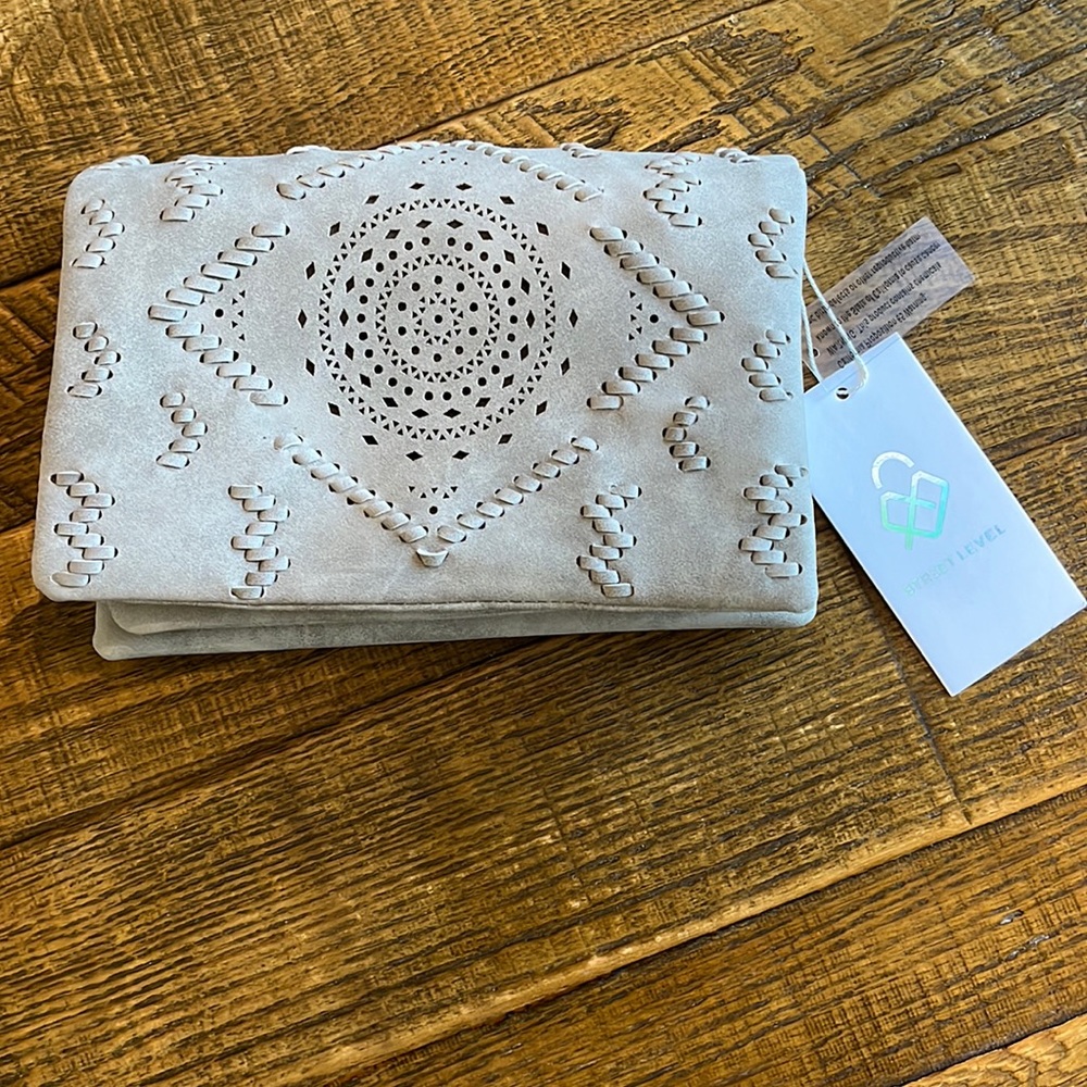 Suede clutch